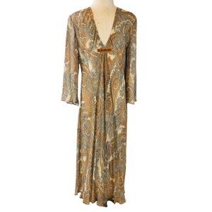 J. Jill Paisley Semi Sheer Midi Dress / Swimsuit Cover-Up Boho Resortwear Travel